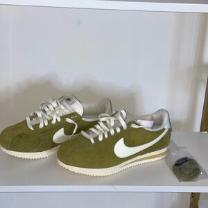 Nike Olive and White Classic Sneakers